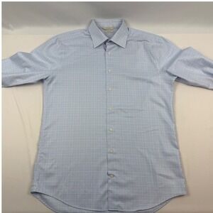 Suitsupply Traveller Dress Shirt Mens 16 41 Blue White Glen Check Plaid Slim Fit